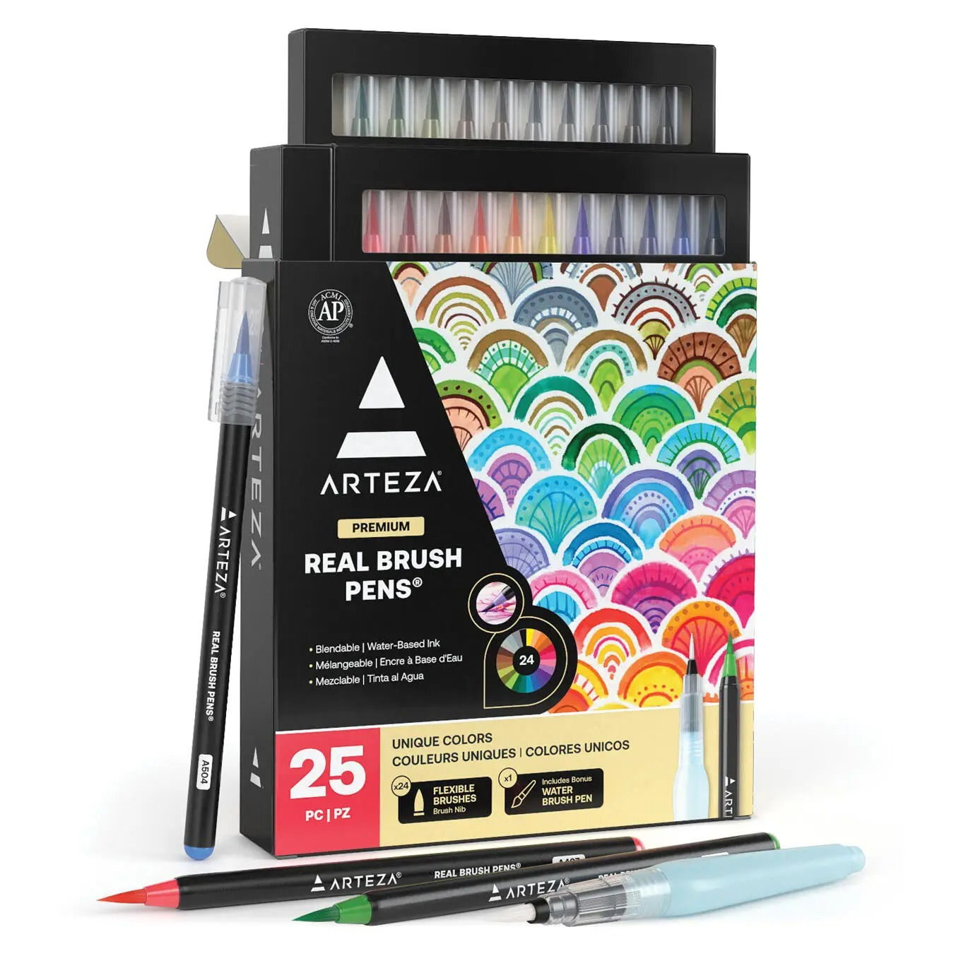 Arteza Watercolor Paint Pens, Set of 24