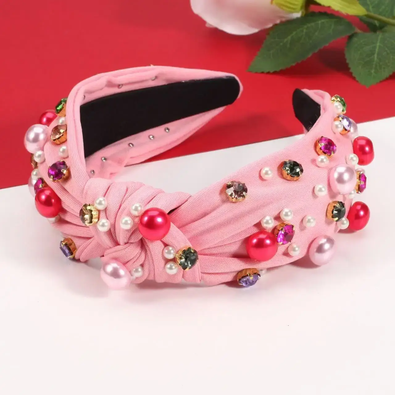 Valentine's Day Pink Pearl Jewelry Headband