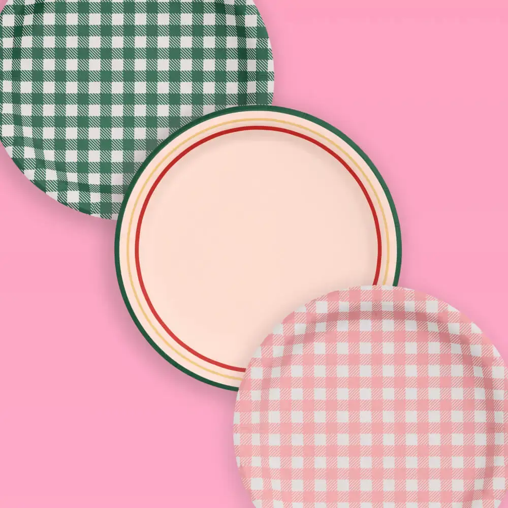Camp Gingham Paper Plates