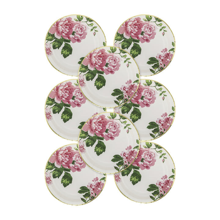 Thumbnail: Pink Chintz Floral Paper Plate