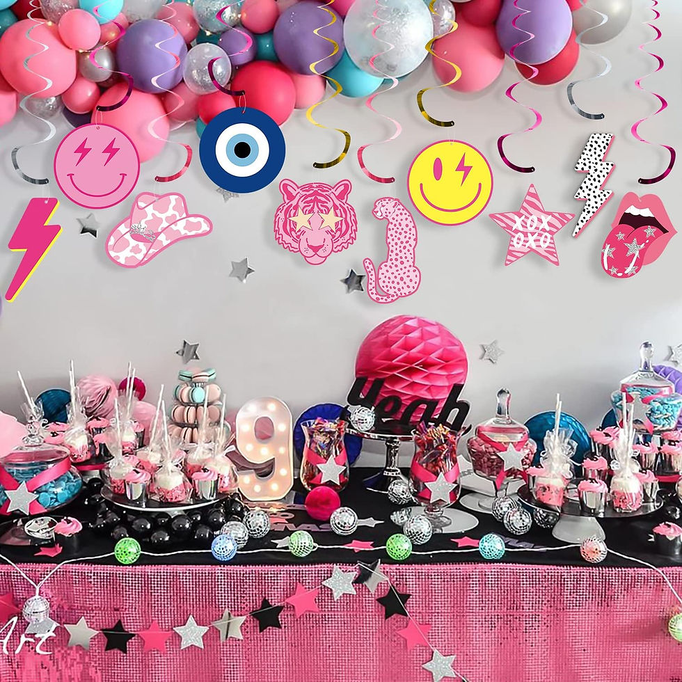 Thumbnail: All Smiles Preppy Y2K Hanging Swirl Décor Set (15ct)