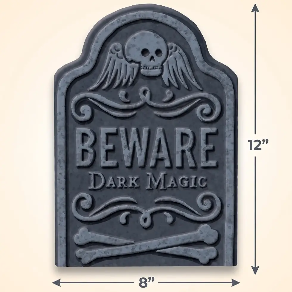 Thumbnail: "Beware Dark Magic" Small Tombstone Decoration