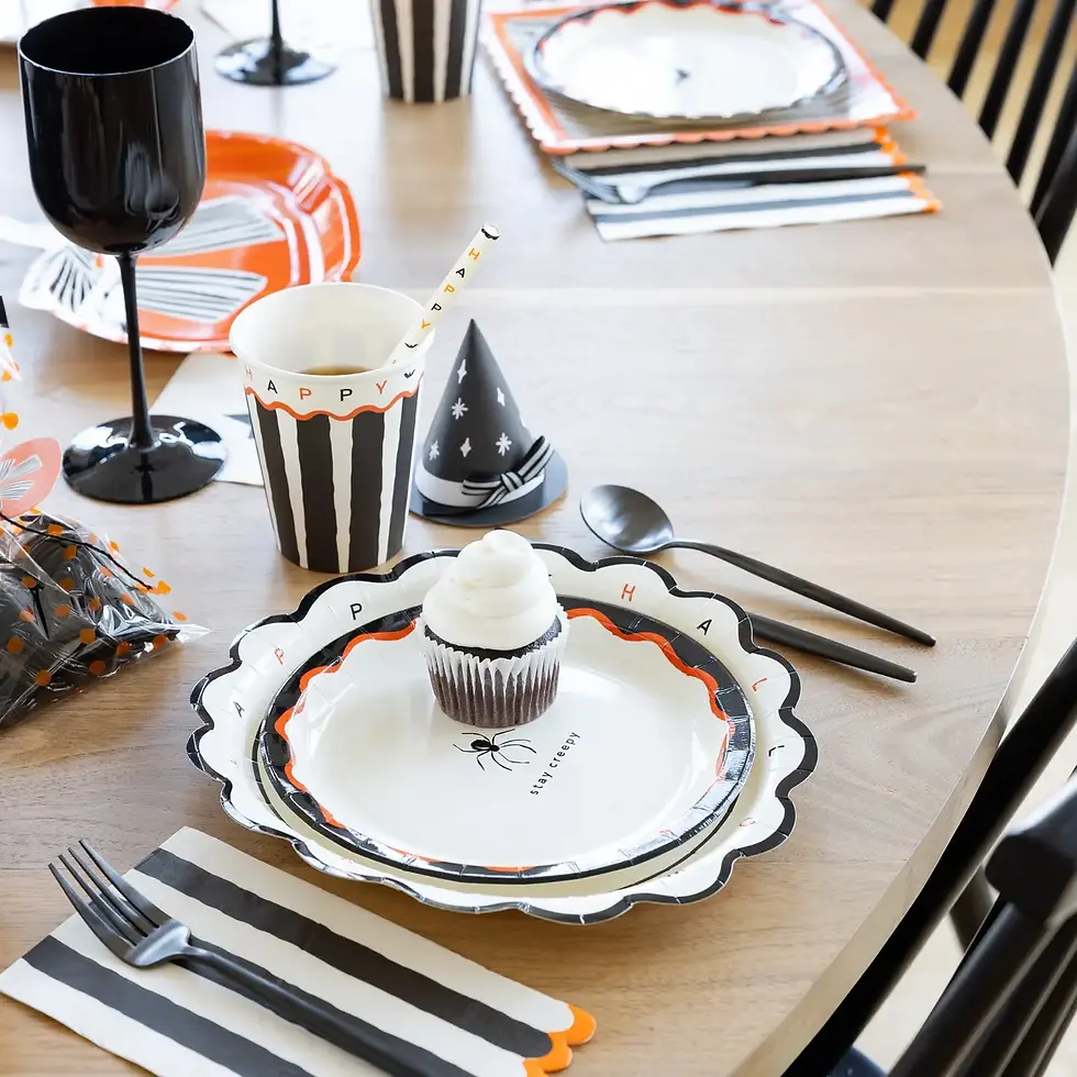 Thumbnail: Black and Cream Striped Dinner Napkin