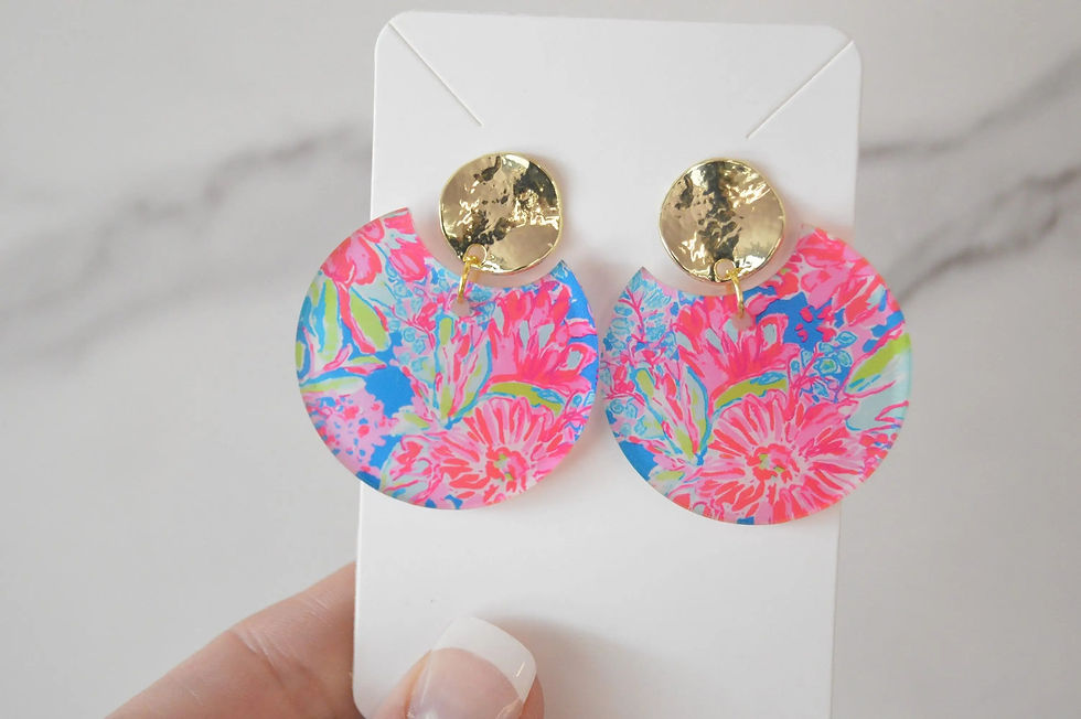 Thumbnail: Preppy Colorful Notched Circle Earrings