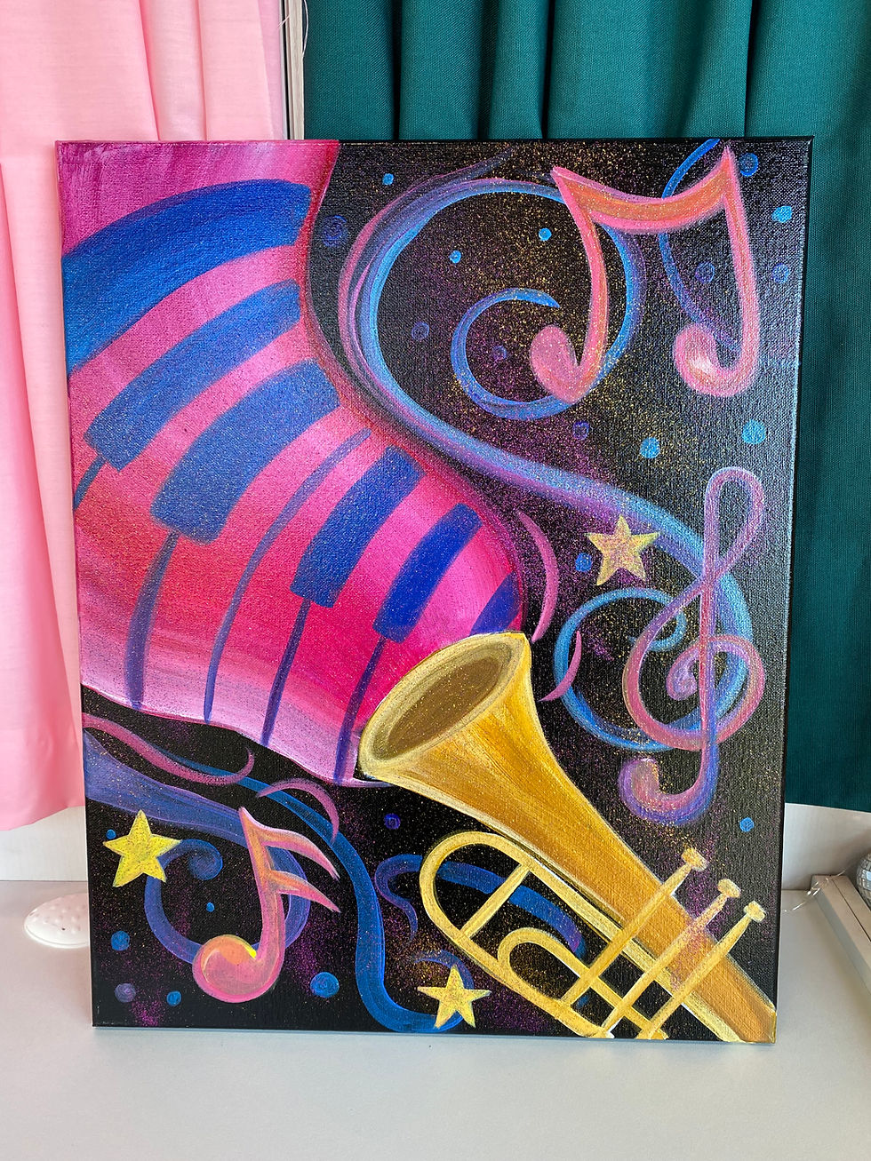 🎷 Neon Nights: Glow-in-the-Dark Jazz Paint Party ✨