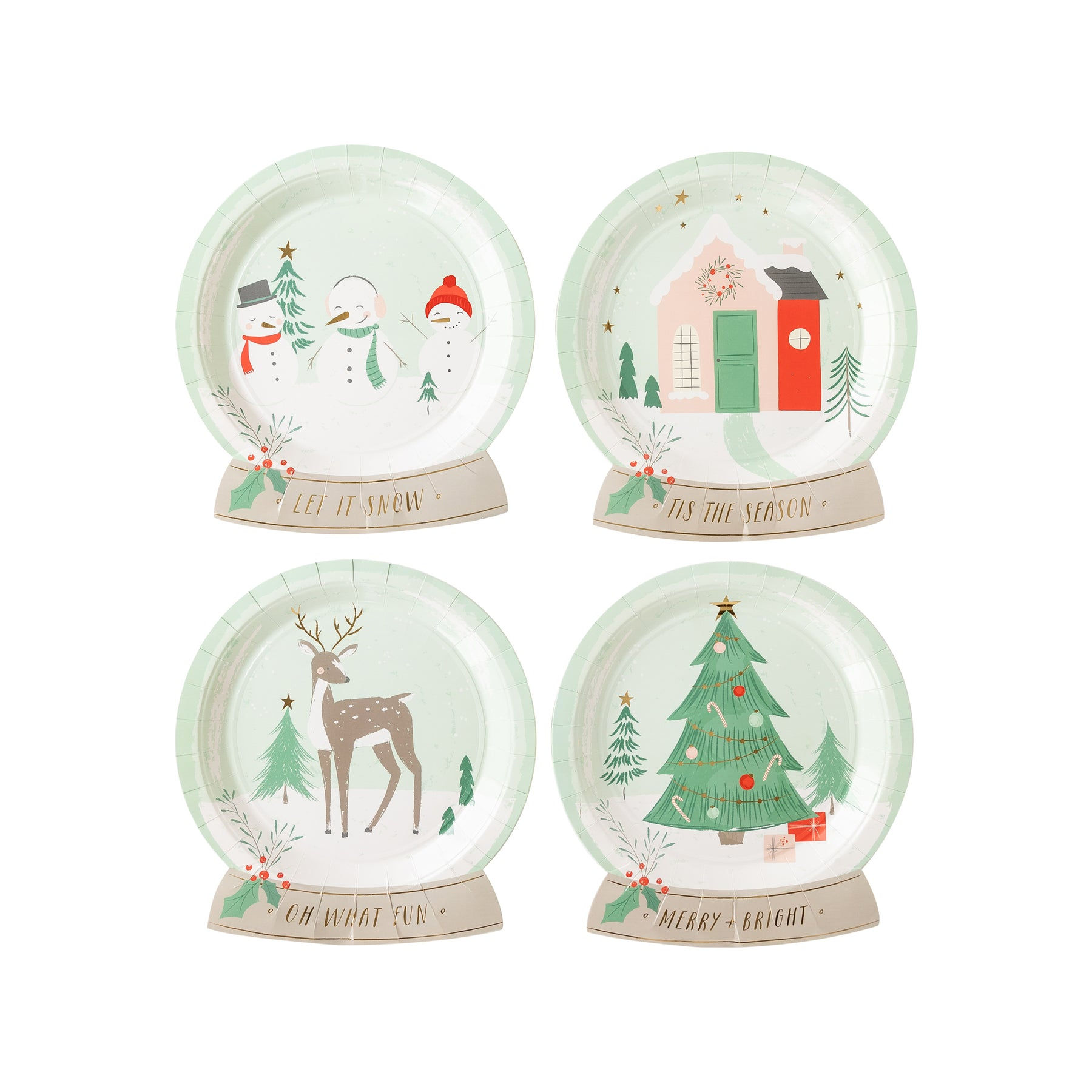 Snow Fun Snow Globe Shaped Plates