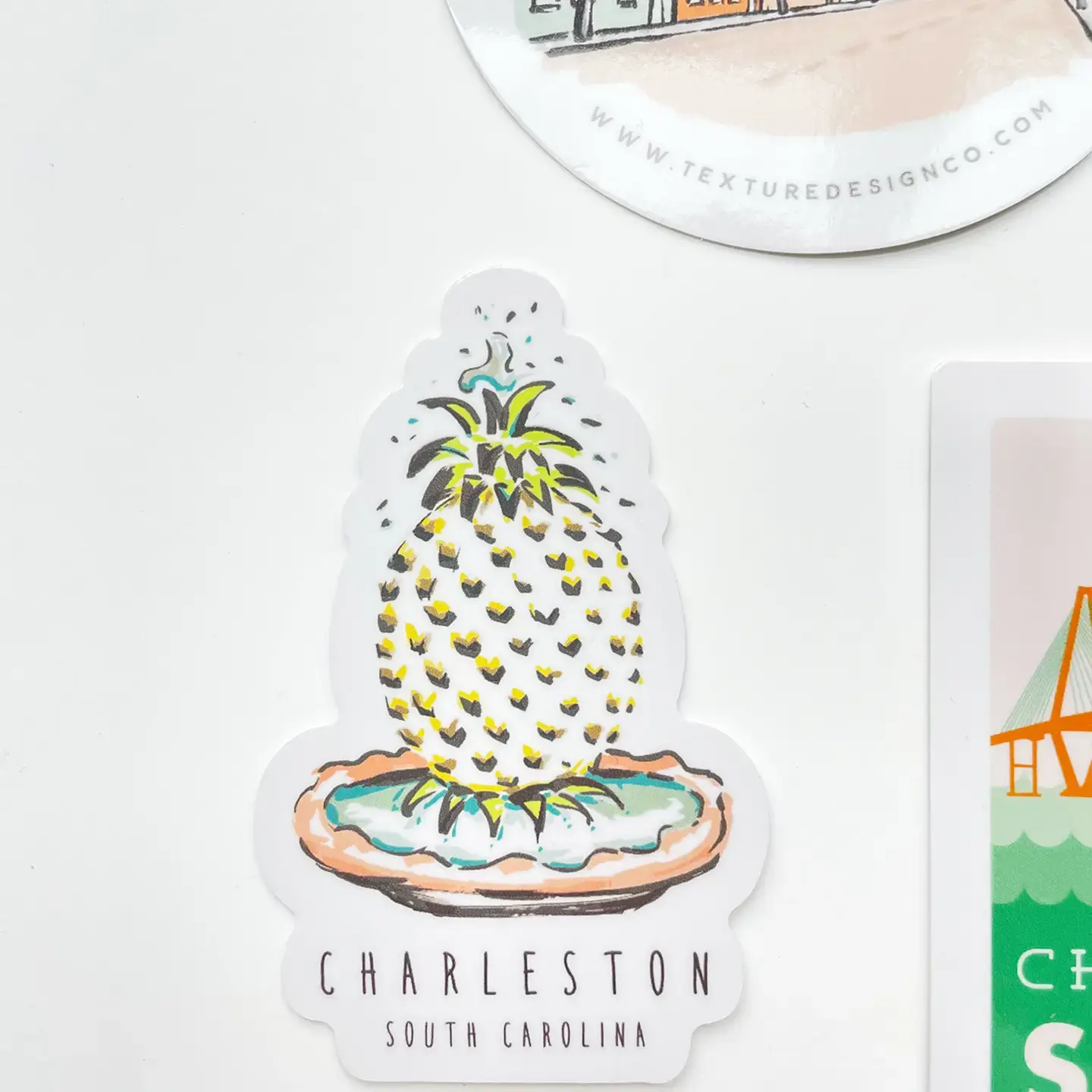 Charleston Pineapple Fountain Sticker