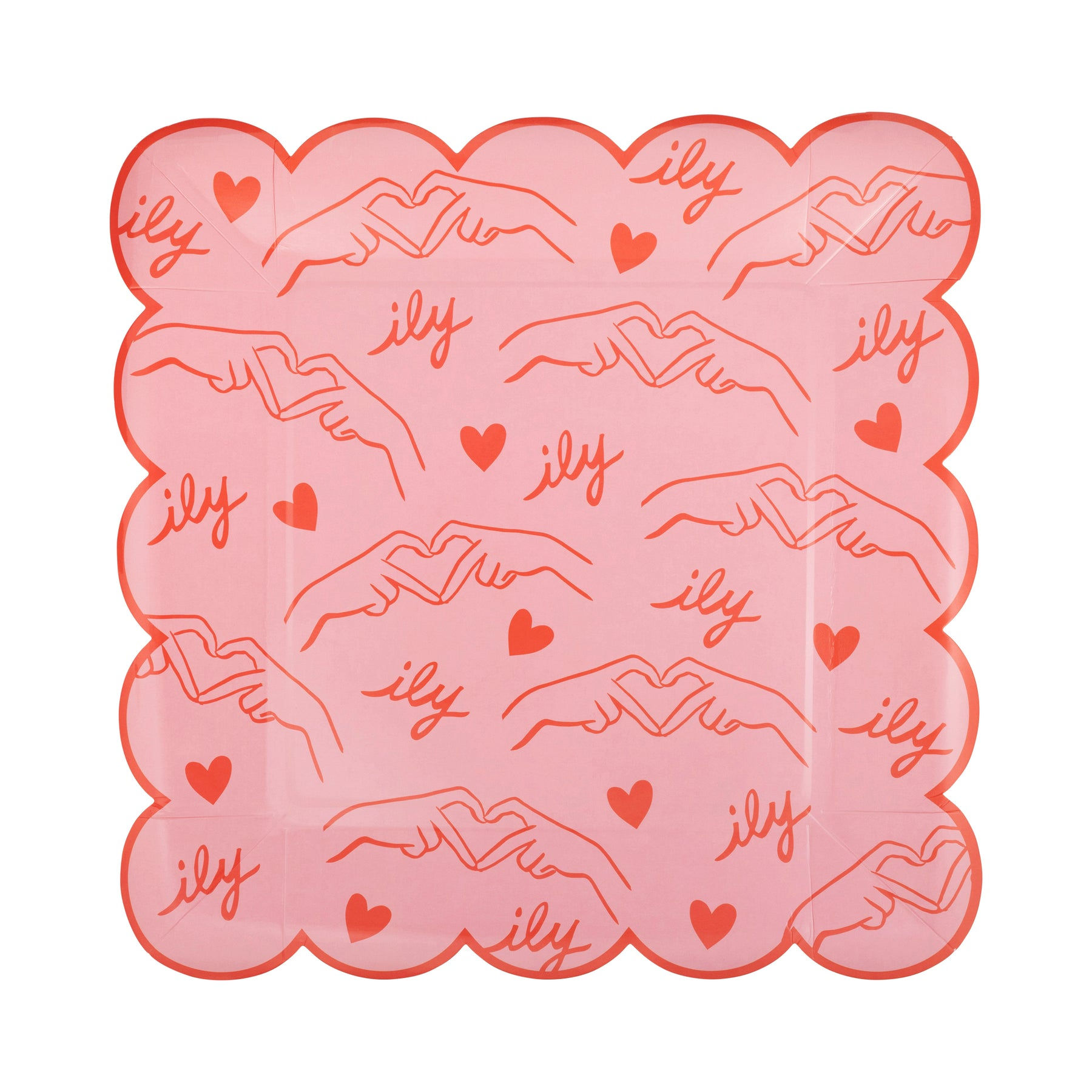 Heart You ily Patterned Plate