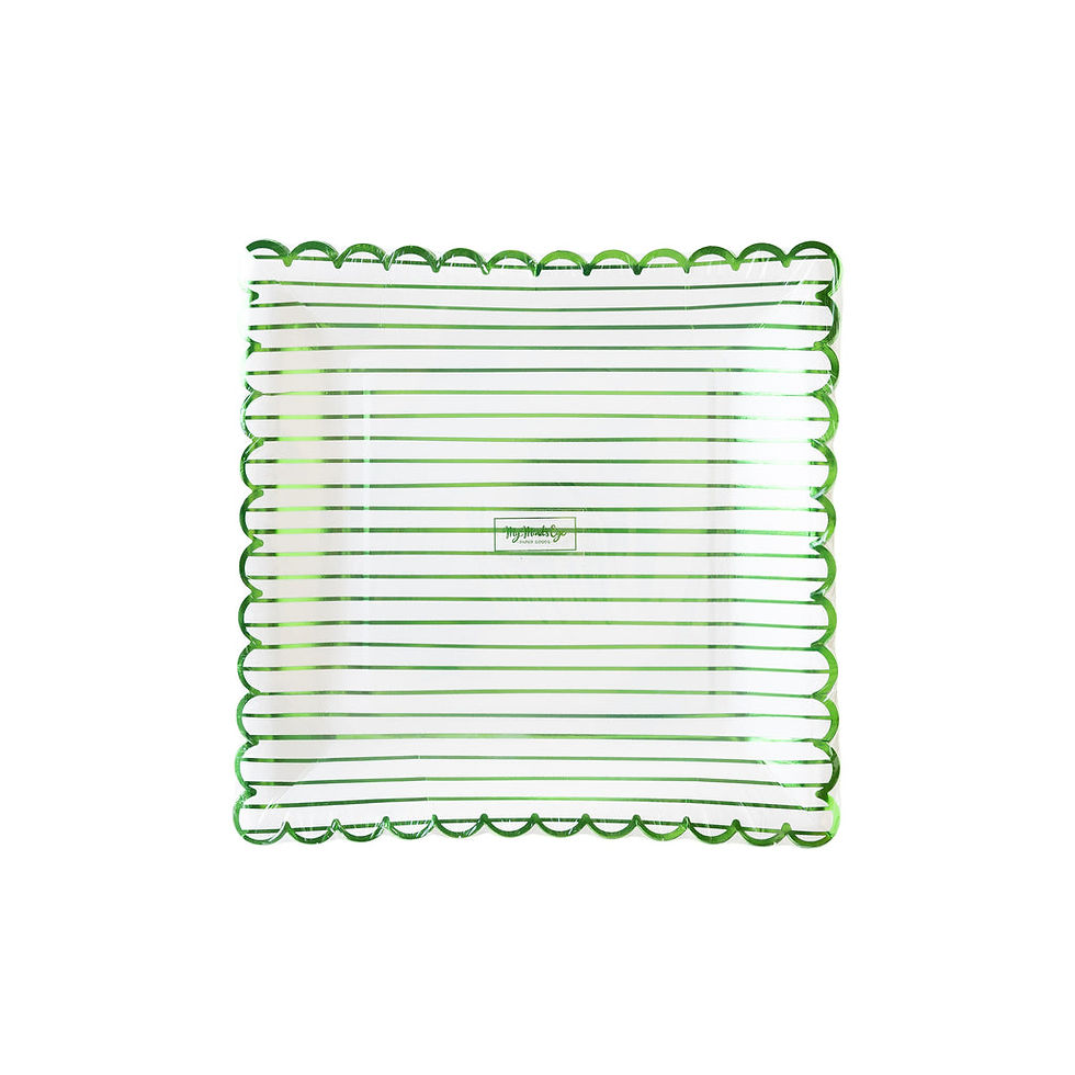 Thumbnail: Green Striped Paper Plate
