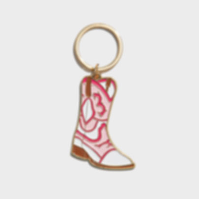 Cowboy Boot Enamel Keychain