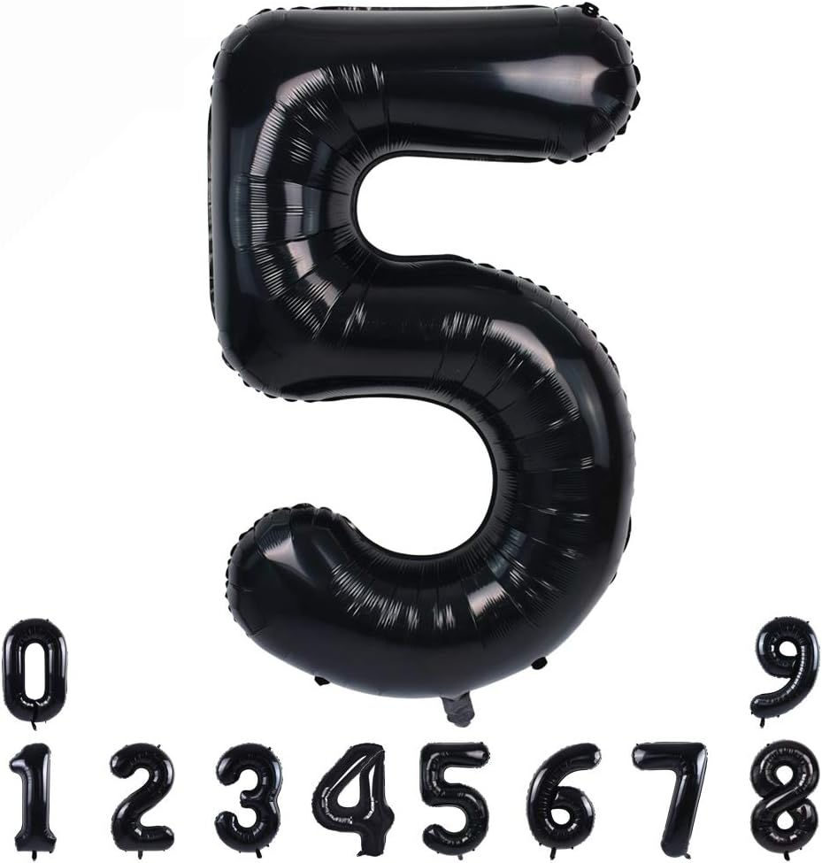 Thumbnail: Black 40 Inch Big Number Balloons
