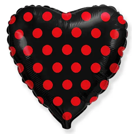 Thumbnail: 18" Polka Dot Heart Foil Balloon