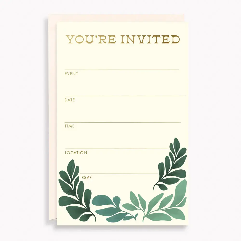 Gilded Greenery Fill-in Invitations