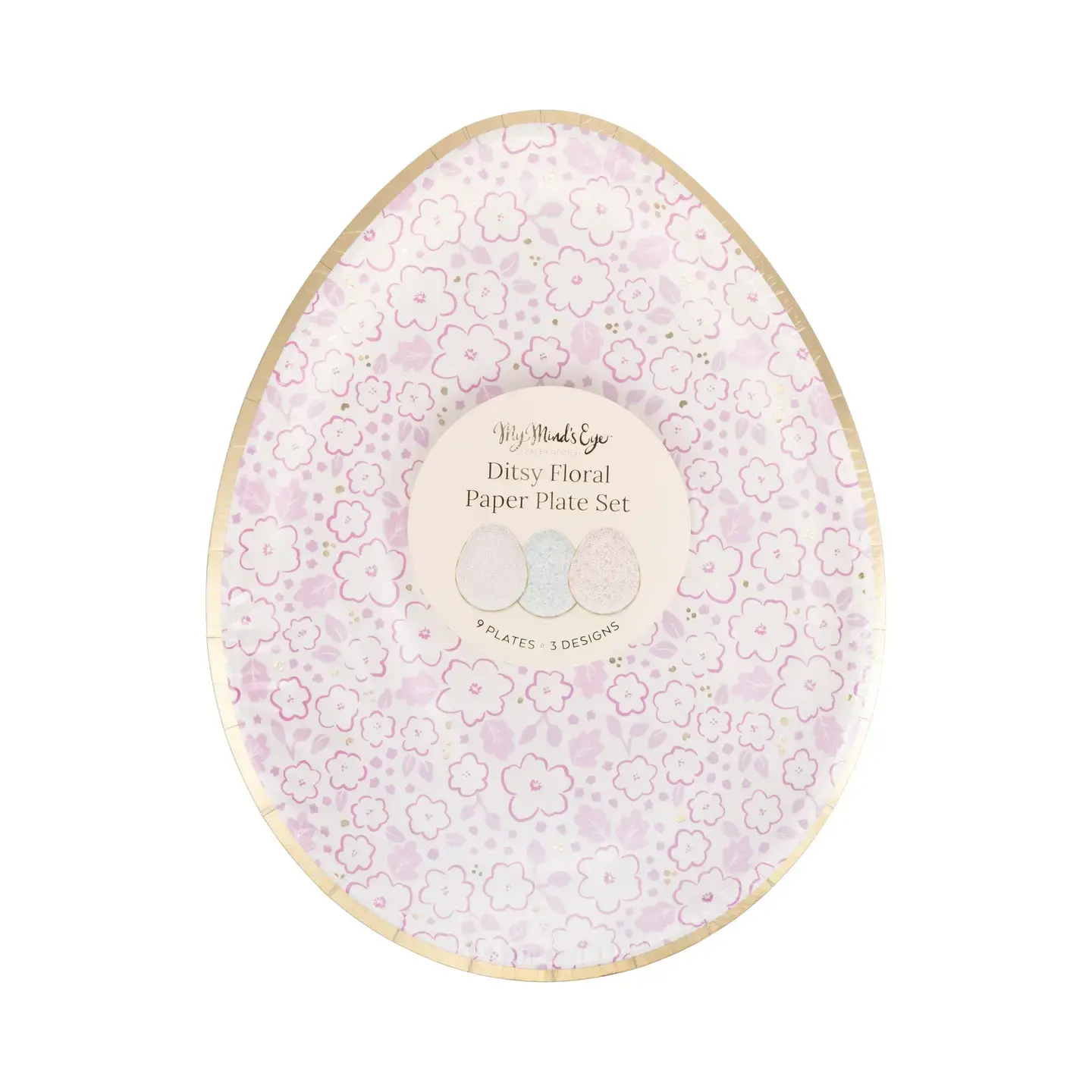 Ditsy Floral Egg Paper Plate Set