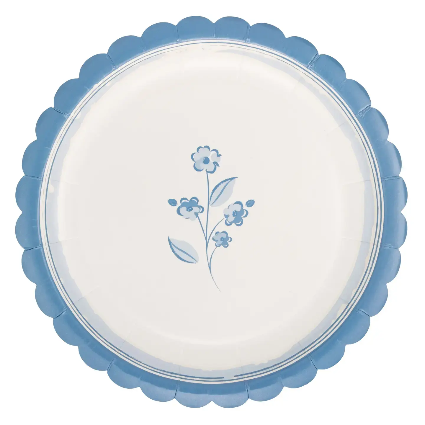Round Blue Flower 8" Plate