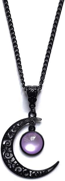 Thumbnail: Crystal Moon Pendant Necklace