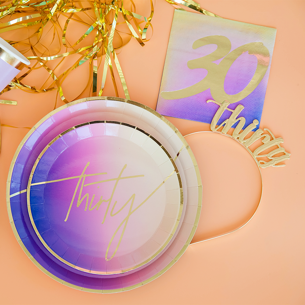Thumbnail: Milestone Dirty Thirty Dessert Plates