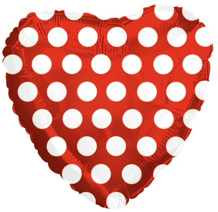 Thumbnail: 18" Polka Dot Heart Foil Balloon