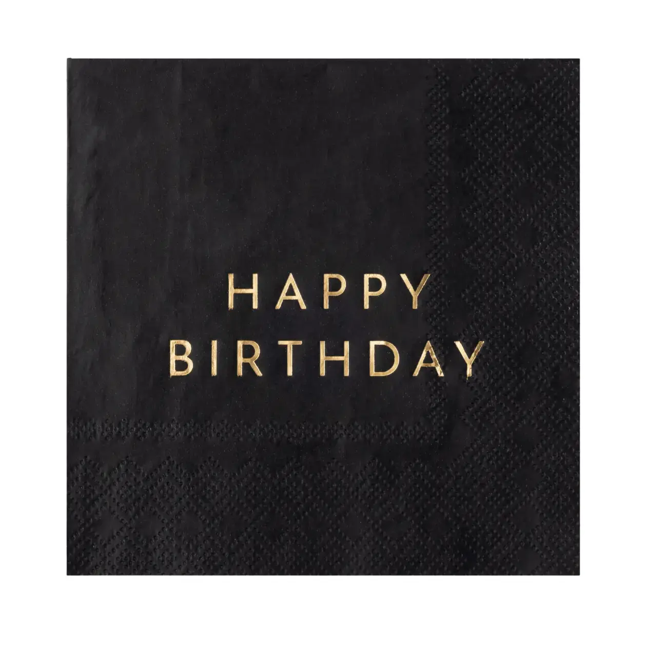 Black Noir Happy Birthday Cocktail Napkins
