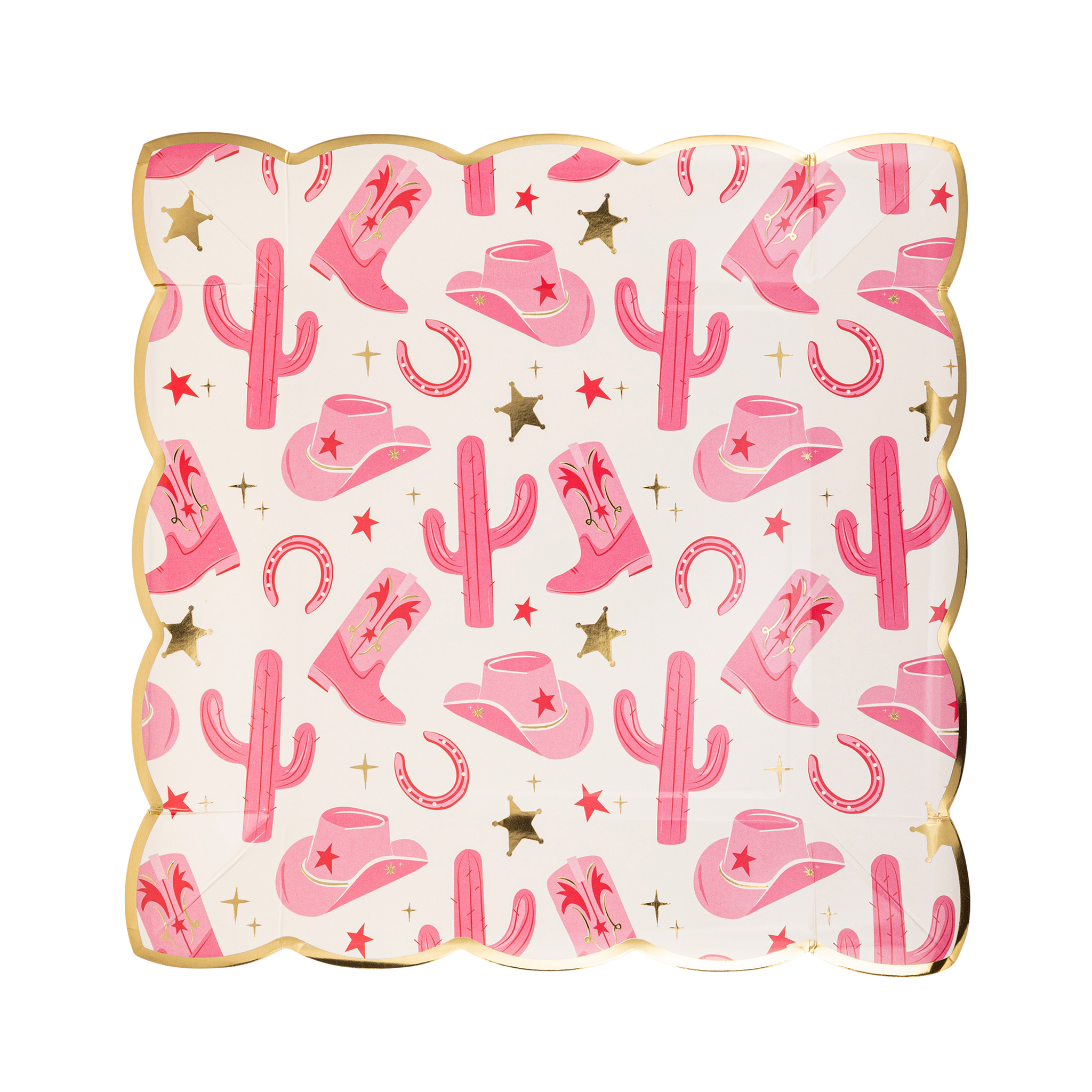 Cowgirl Pattern Paper Plate