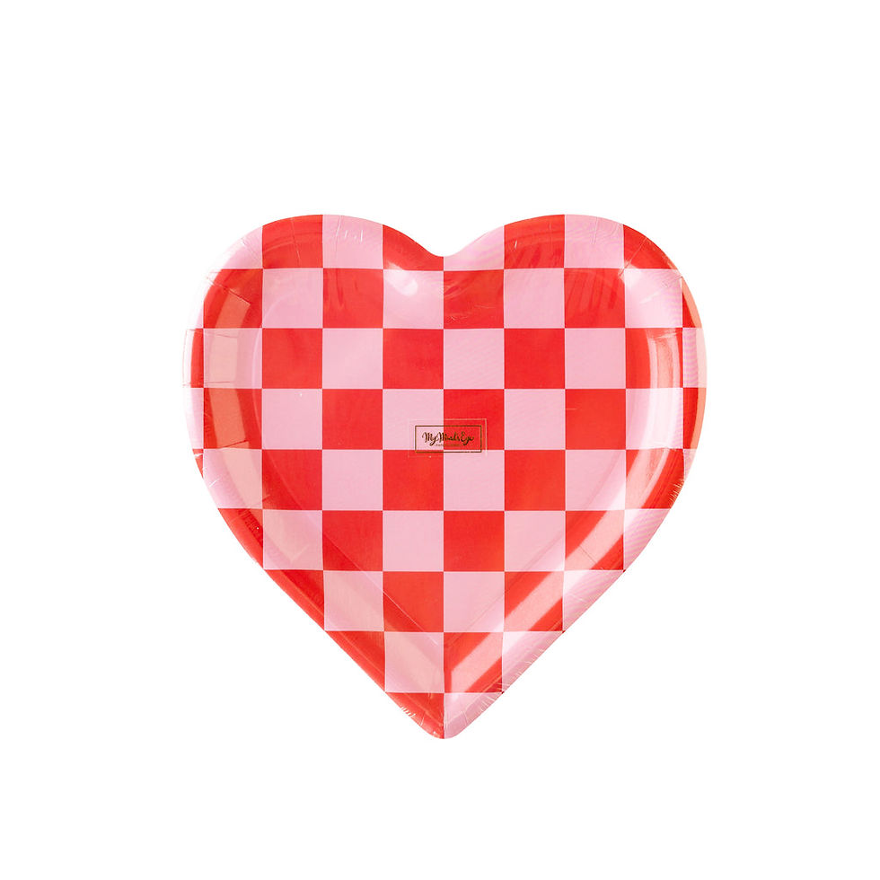 Thumbnail: Checkered Heart Shaped Paper Plates