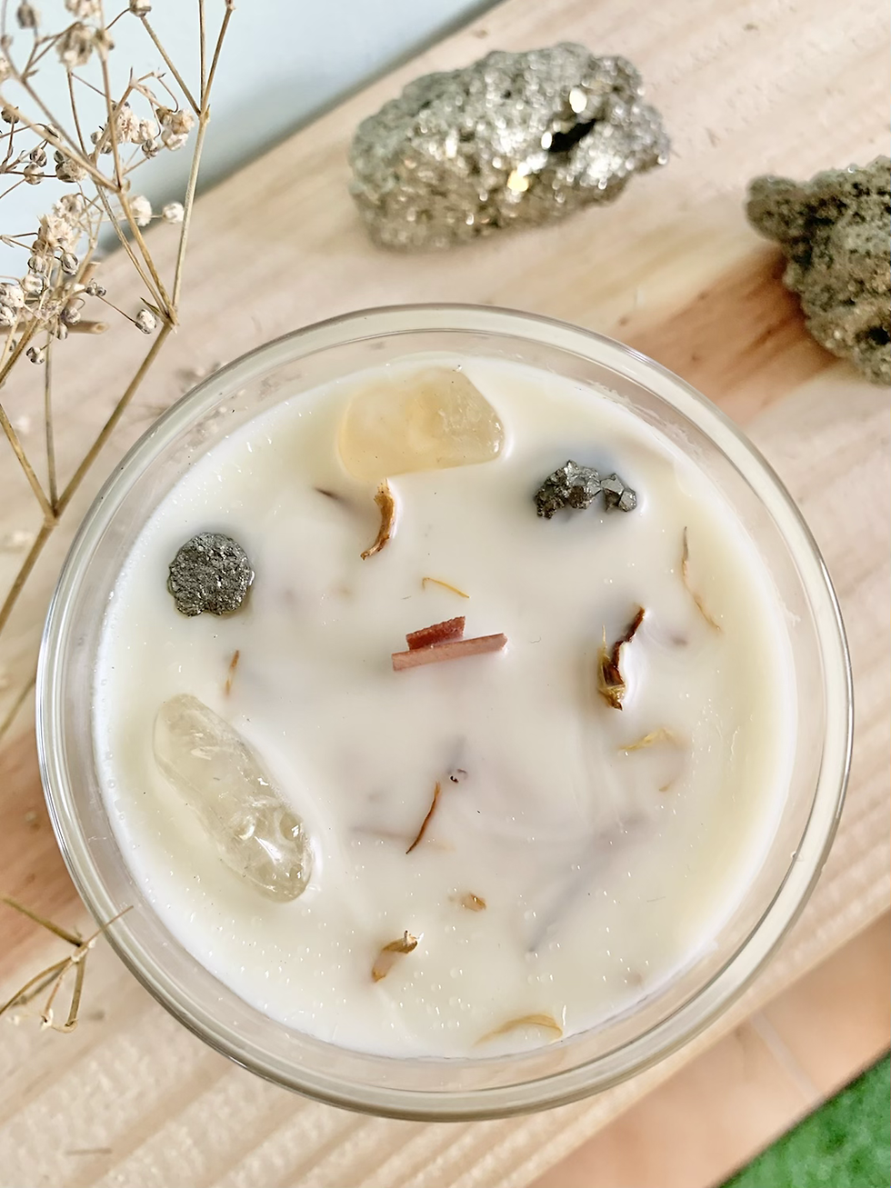 Thumbnail: Da Lua Crystal Candle - Citrine & Pyrite