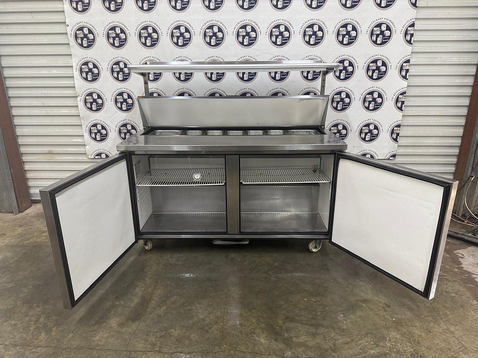 Thumbnail: True TSSU-60-16-HC Sandwich/Salad Prep Table for 16 Pans - Two Door - 60"W