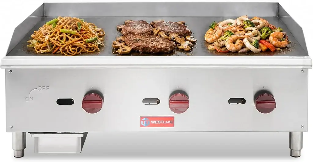 WESTLAKE 36" 3-Burner Commercial Gas Griddle (Model EGG-36S)