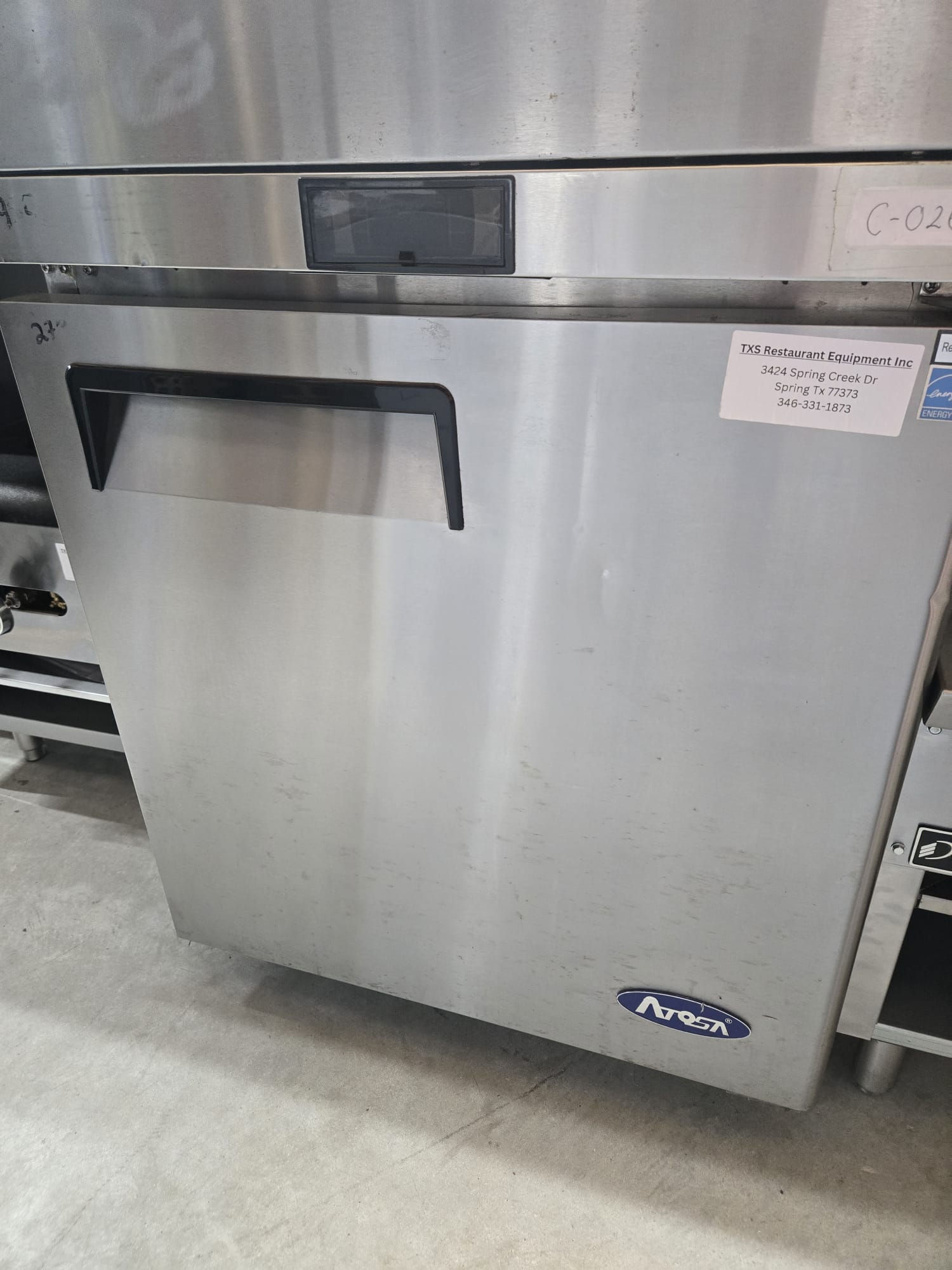 Atosa MGF841GR Undercounter Refrigerator – 7.2 Cu. Ft. | 27.5" W x 30" D x 34.2"