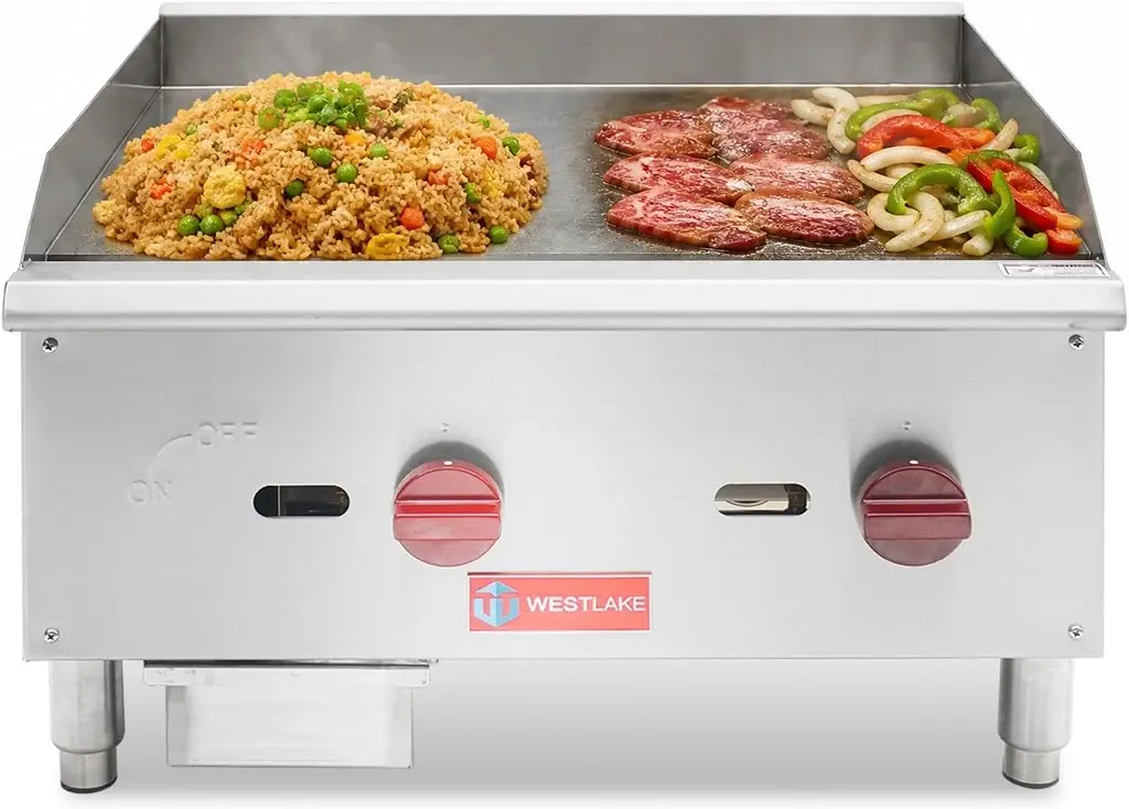WESTLAKE 24" 2-Burner Commercial Gas Griddle (Model EGG-24S)