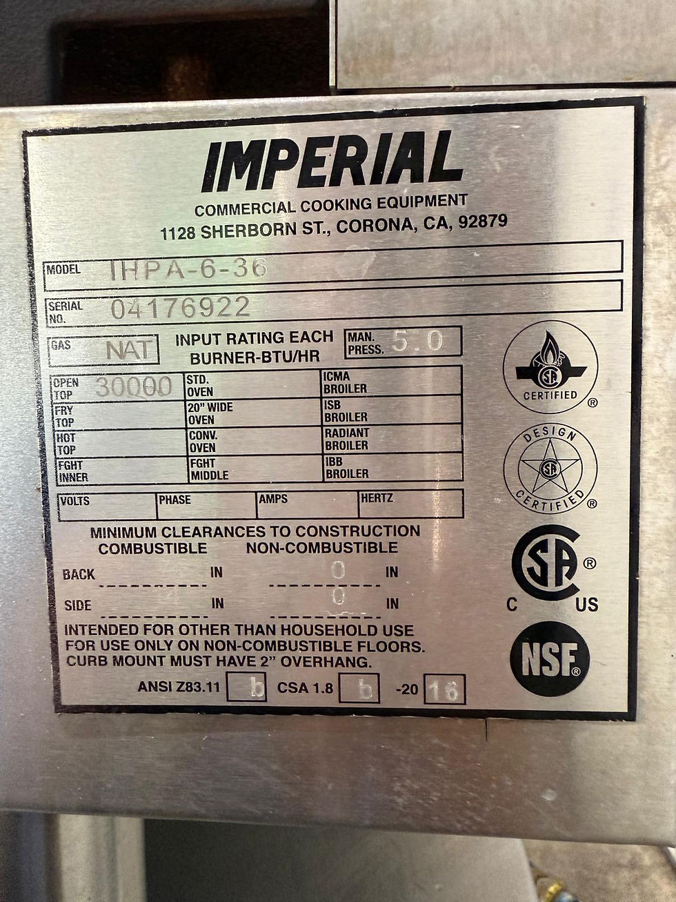 Thumbnail: Imperial Range IHPA-6-36NG 36" Natural Gas 6 Burner Hot Plate - 192,000 BTU