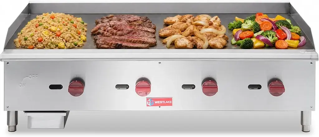 WESTLAKE 48" 4-Burner Commercial Gas Griddle (Model EGG-48S)