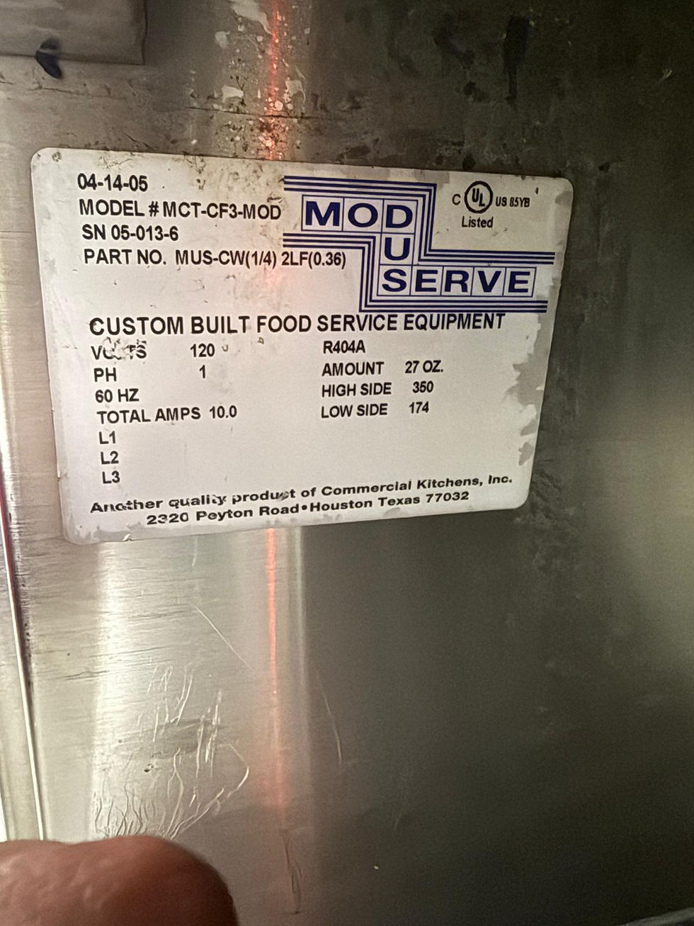 Thumbnail: MODUSERVE  COLD TABLE  MCT-CF3 120 VOLTS SINGLE PH