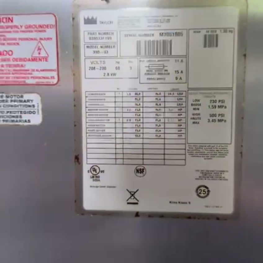 Thumbnail: Taylor 390 Frozen Beverage Freezer 208/230V 3 PH