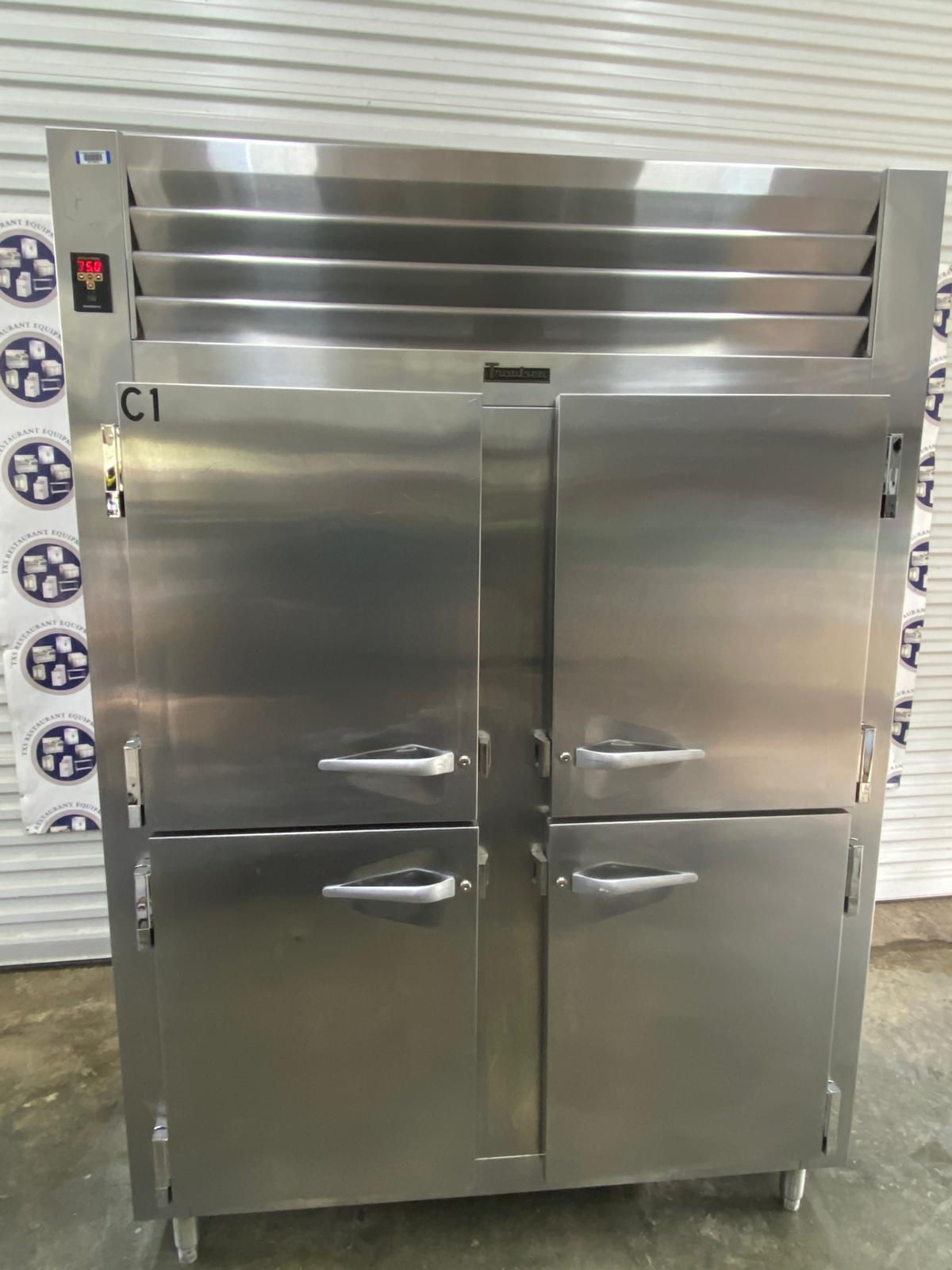 Traulsen AHT232WUT-HHS 58" 2-Section Reach-In Refrigerator w/ 4 Solid Half-Doors