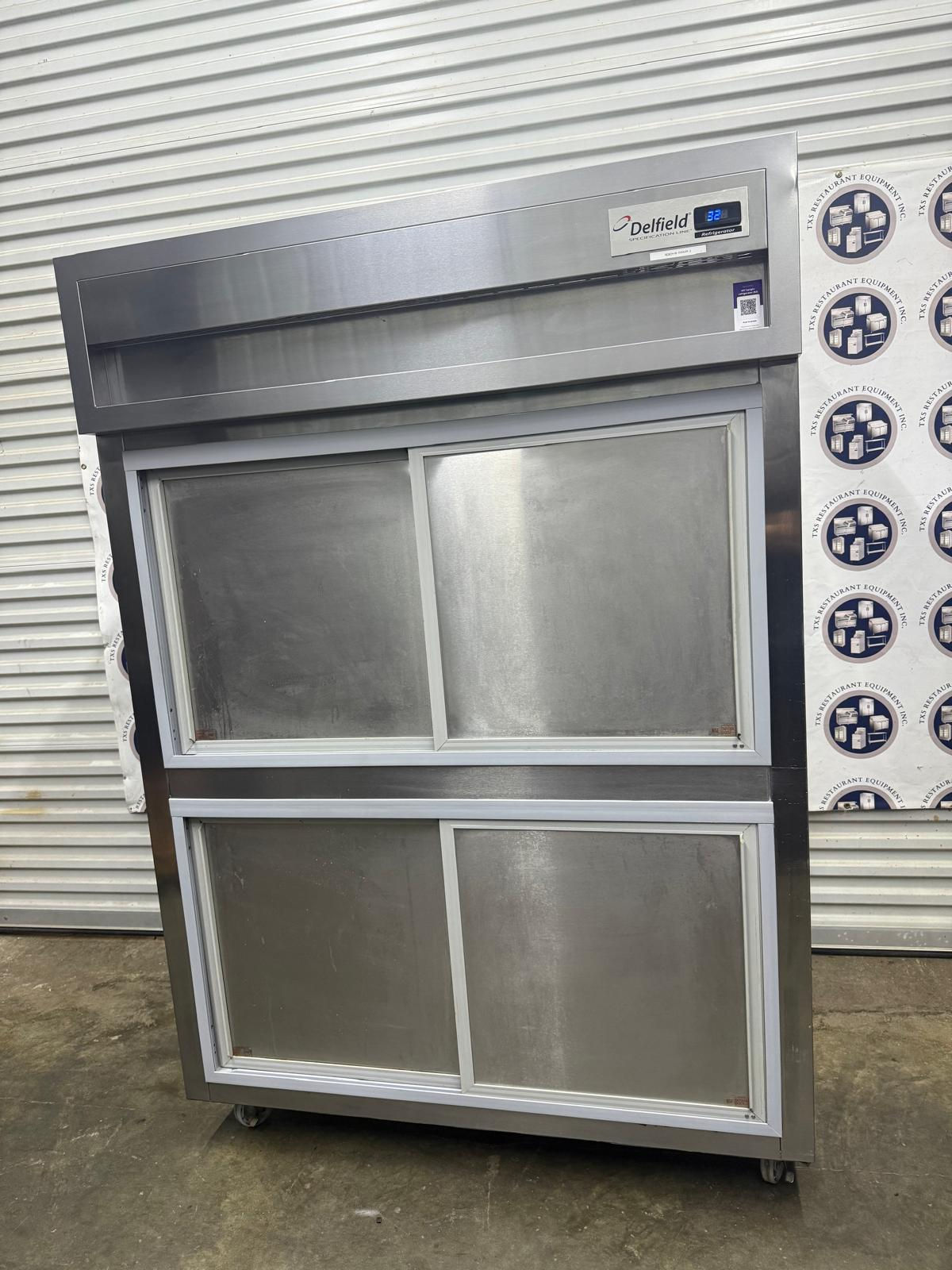 Delfield SAR2-SLSH  Two-Section Glass Half Door Reach-In Refrigerator