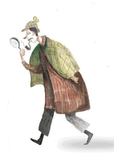 Example of a simple illustration, detective Sherlock Homles