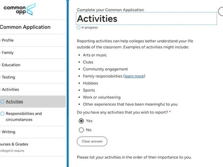 Making the Most of Common App's Activities Section