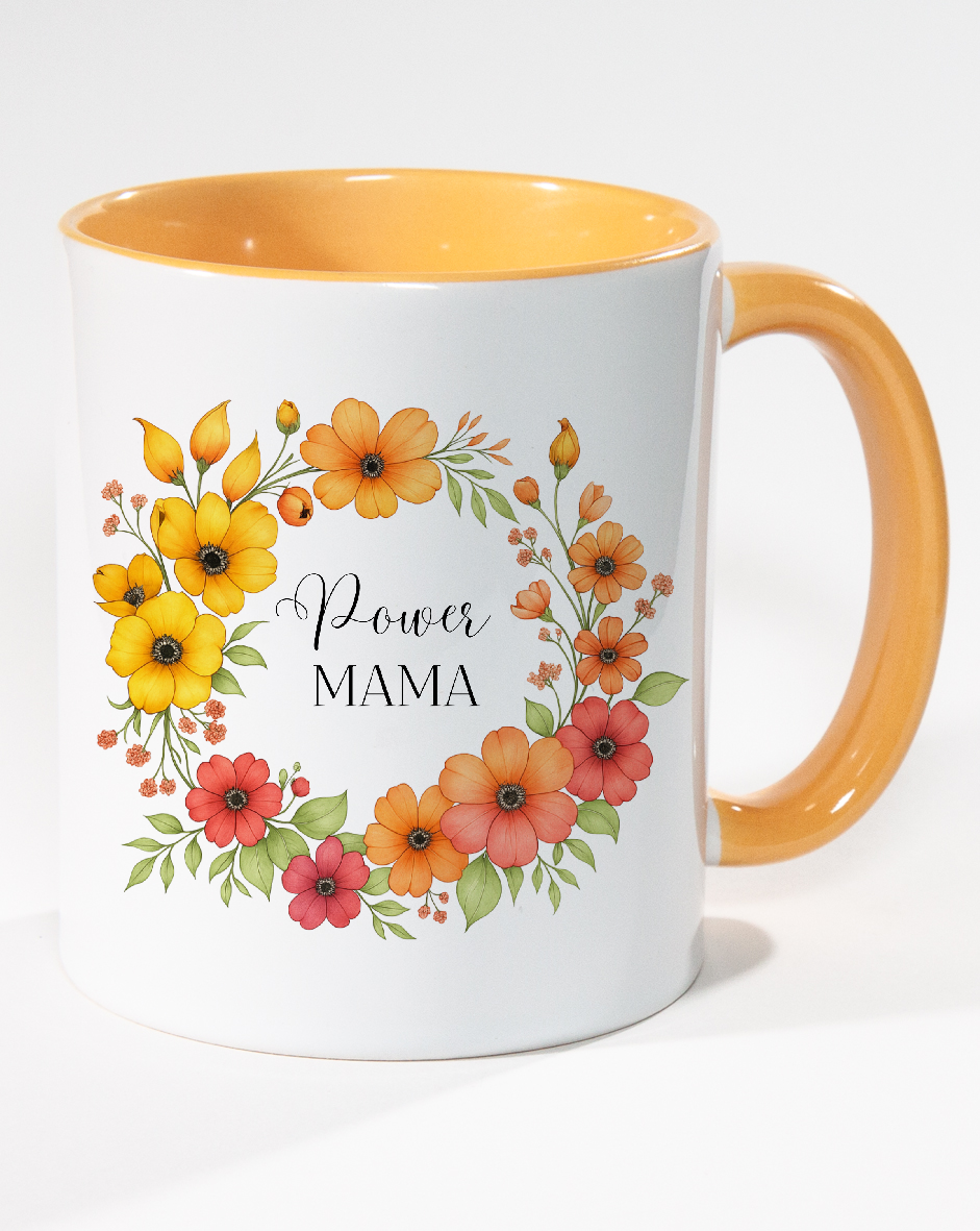 Farb-Tasse „Goldblume & Mohn“