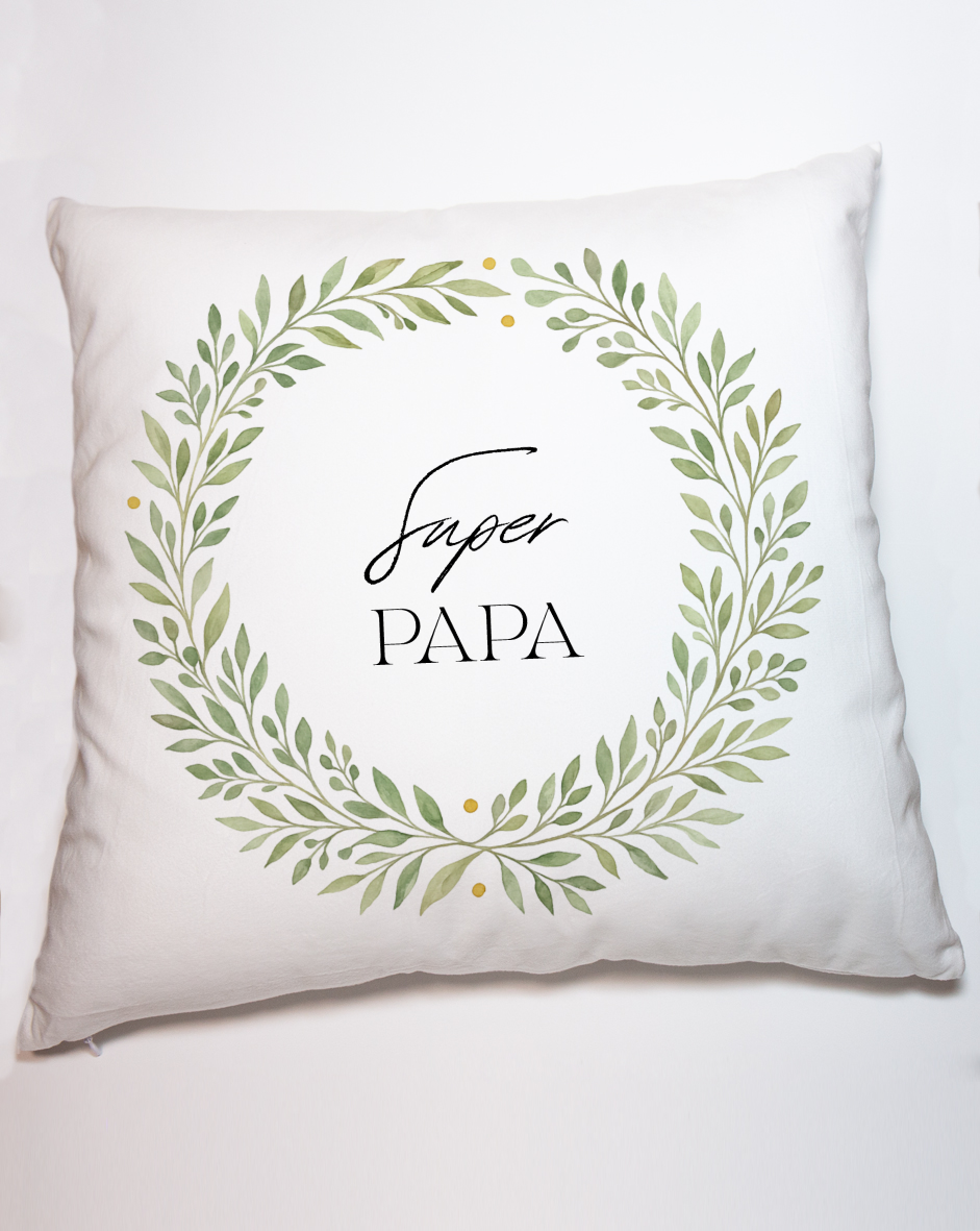 flauschiger Kissenbezug „Olivenzweig-Dekor“