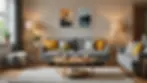 Eye-level view of a cozy living room with tasteful decor