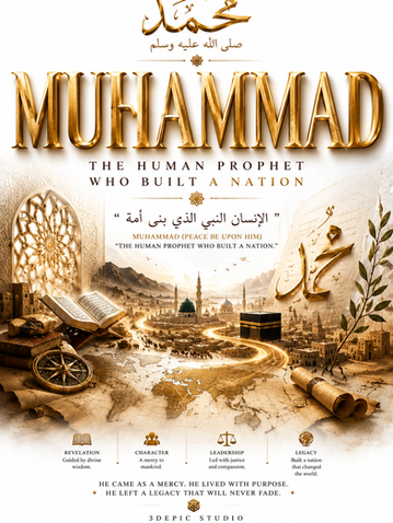 Muhammad (peace be upon him) "The human prophet who built a nation."