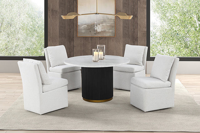 Varde Round Dining Marble Table     |     FM3431WH-RT-TABLE
