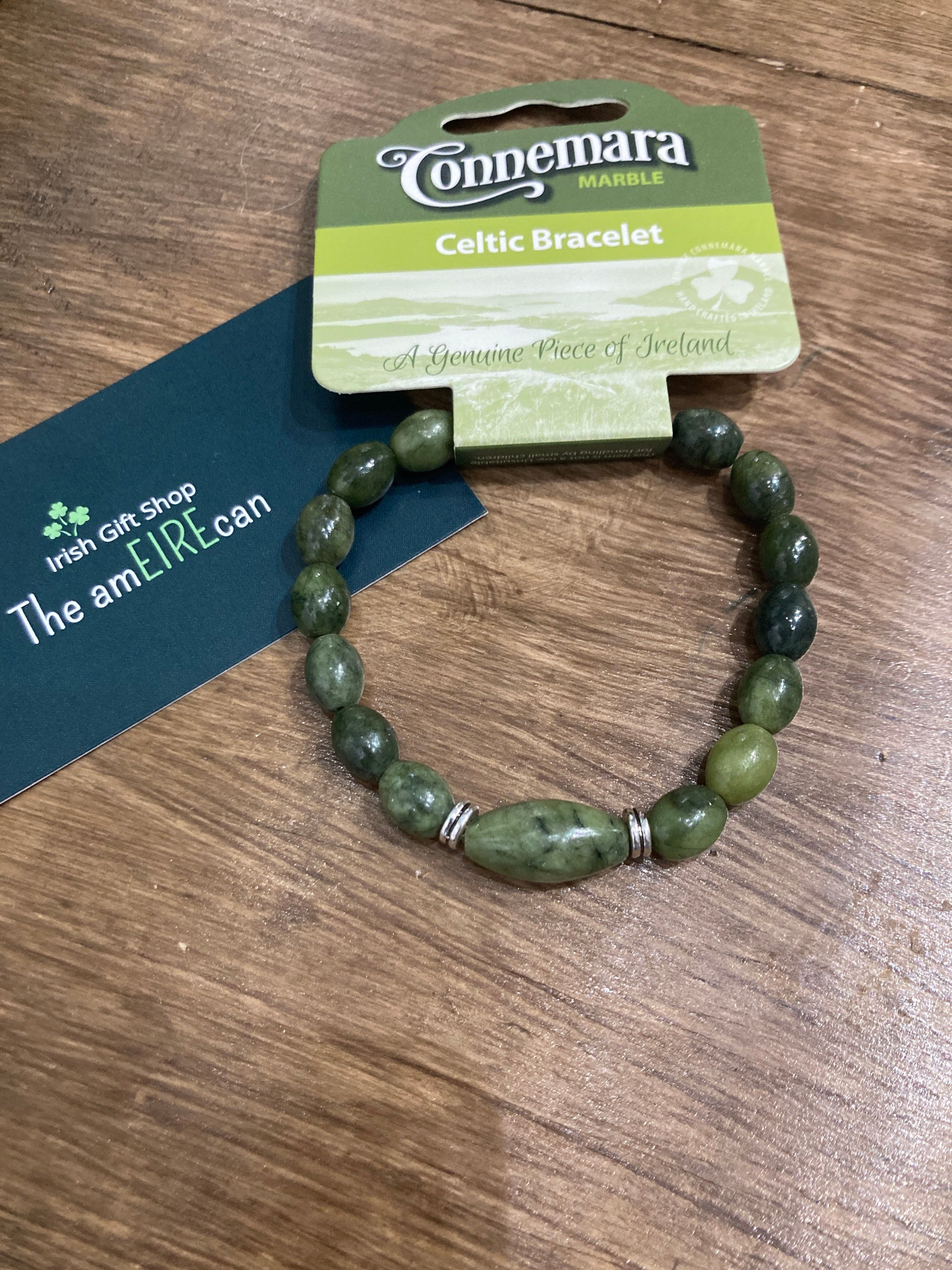 Neo Round Beaded Bracelet - Connemara Marble