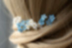 Myosotis, pics à cheveux mariée