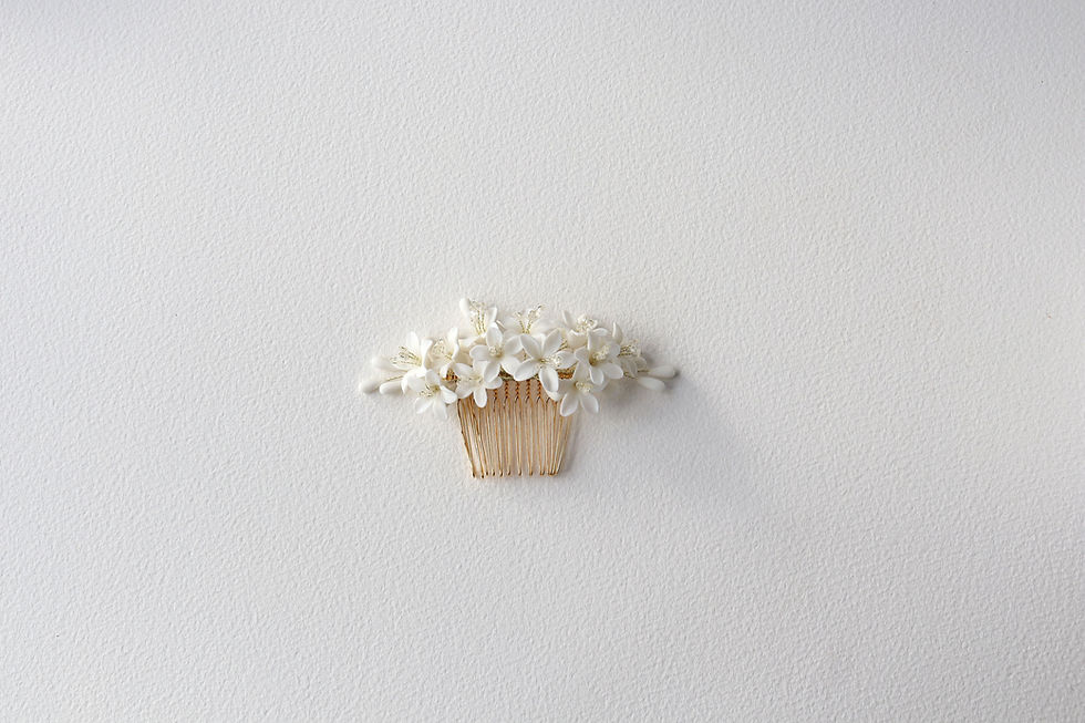 Miniature : Clémentine, un peigne de mariée avec des fleurs d'oranger
