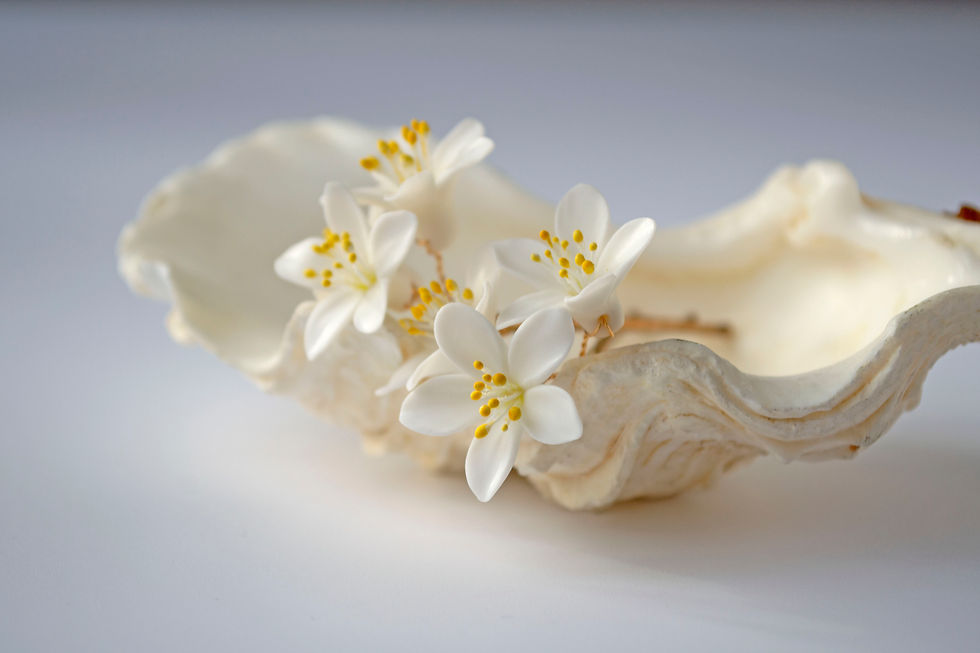Miniature : Barrettes mariée avec des fleurs, Fleurs d'oranger