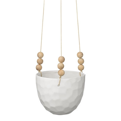 Cache pot en suspension blanc