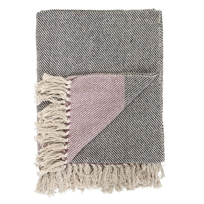Plaid rose et gris en coton