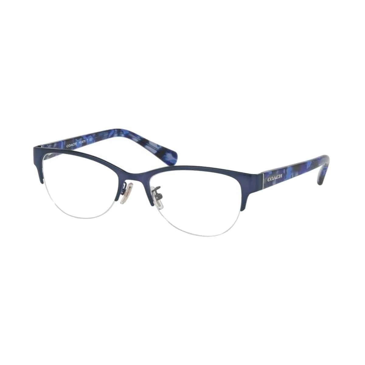Coach HC5078-9255 Satin Navy Blue Black Mosaic Cat-Eye Women's Metal Eyeglasses